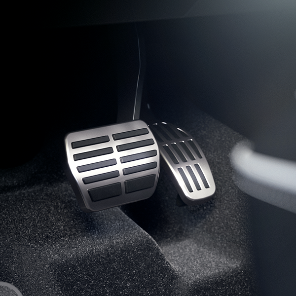 Sportpedalenset, mat aluminium automaat | Mitsubishi