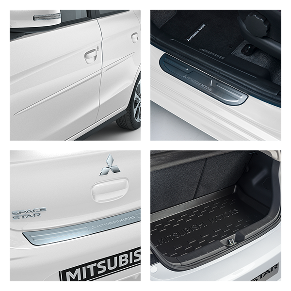 Einstiegsleisten Mitsubishi Space Star II Edelstahl gebürstet anthrazit